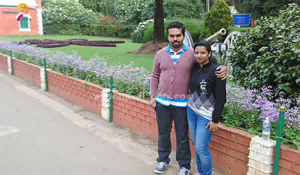 Christopher with his wife, Ooty Tour Packages from Kowdiar Trivandrum 