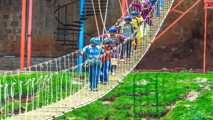 sky bridge crossing activity